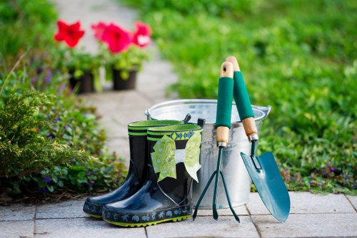 Landscape gardening in Barking with a stylish patio and planting