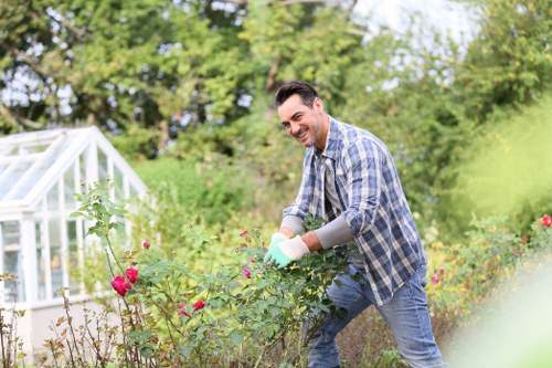 Professional landscaping in Barking with patio and plants