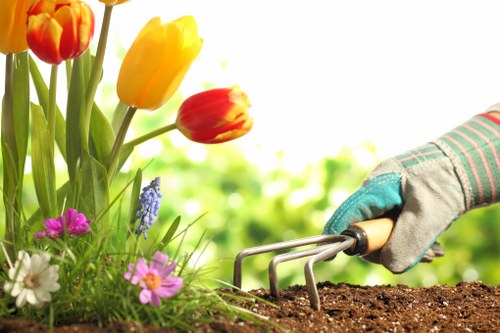 Garden safety planning with tools and protective equipment